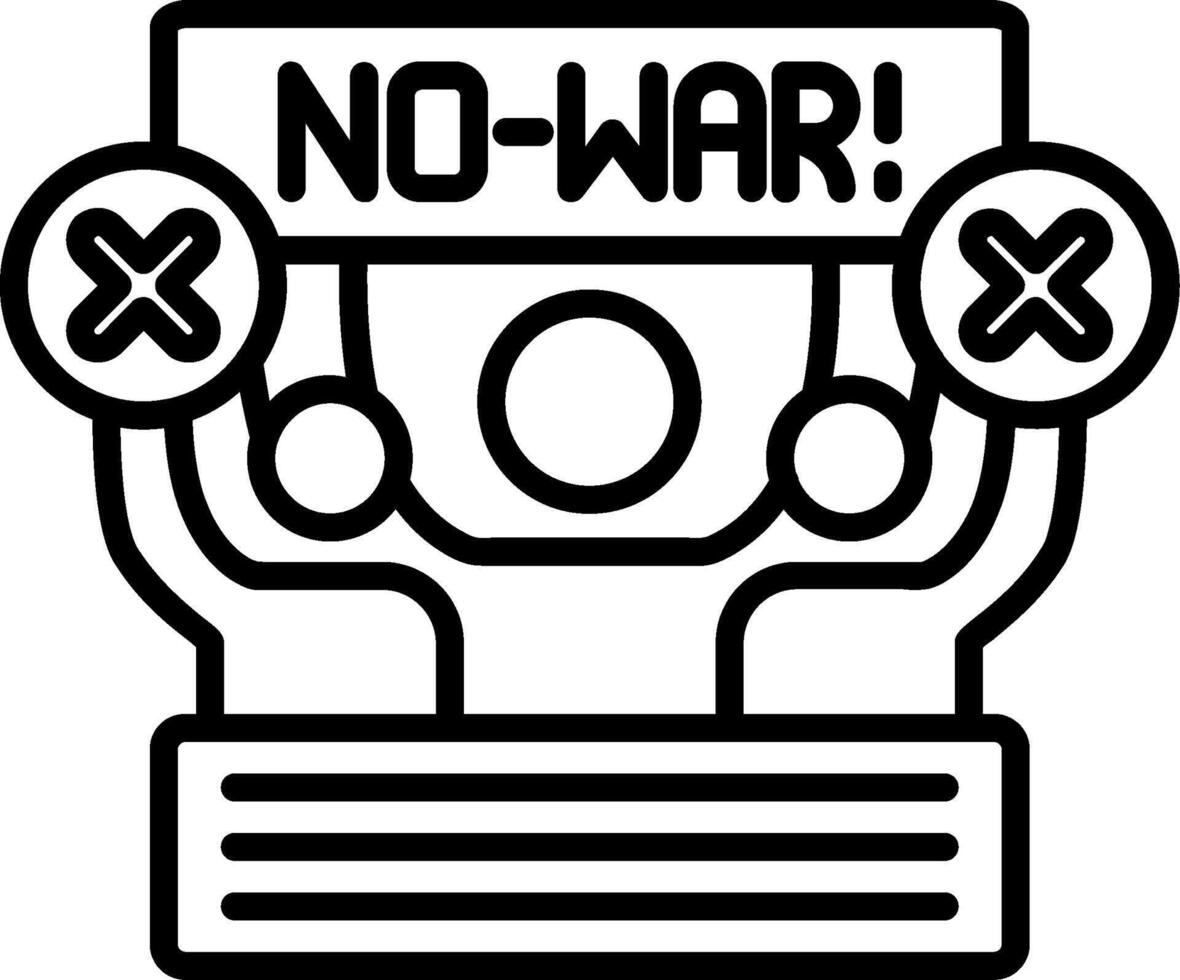 No War Line Icon vector