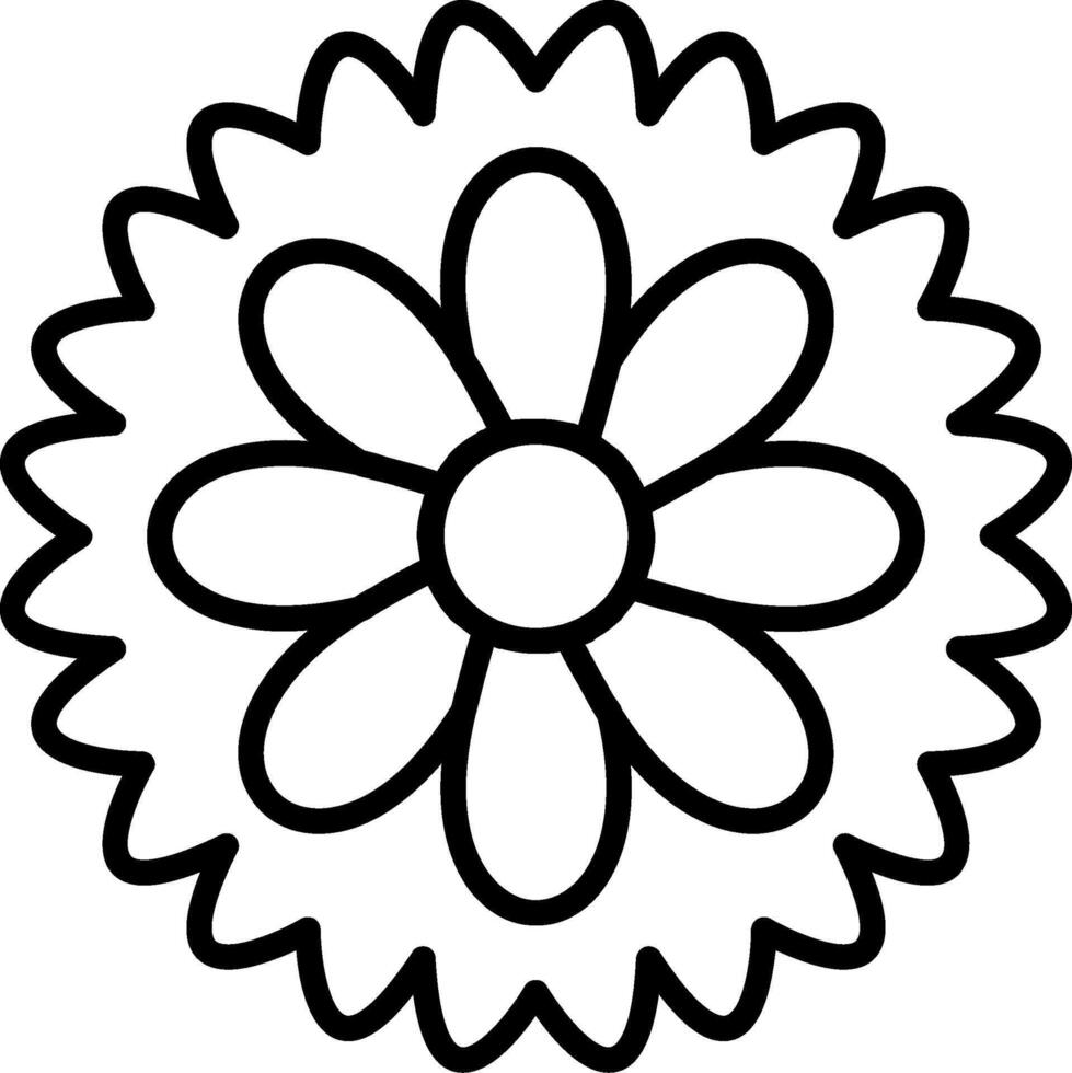 Chysanthemum Line Icon vector