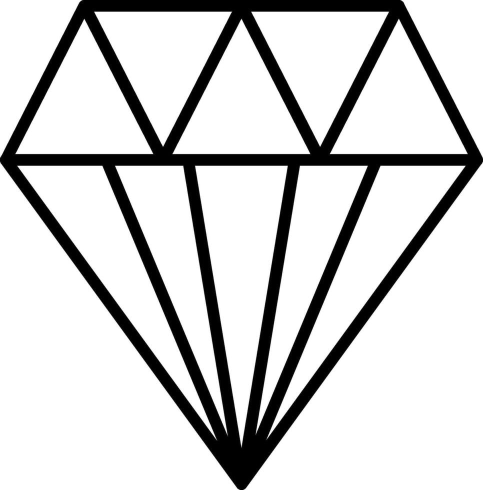 Diamond Line Icon vector