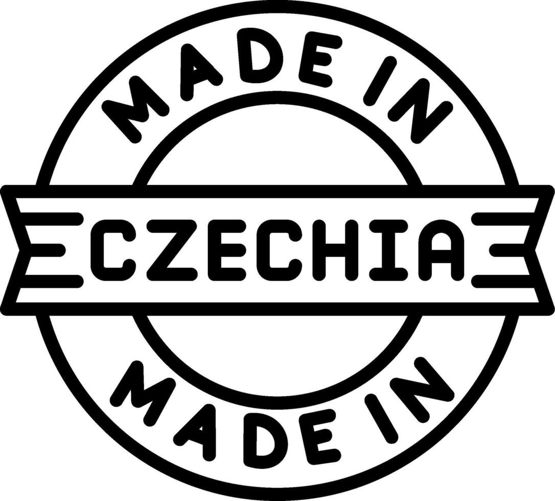 Made In Czechia Line Icon vector