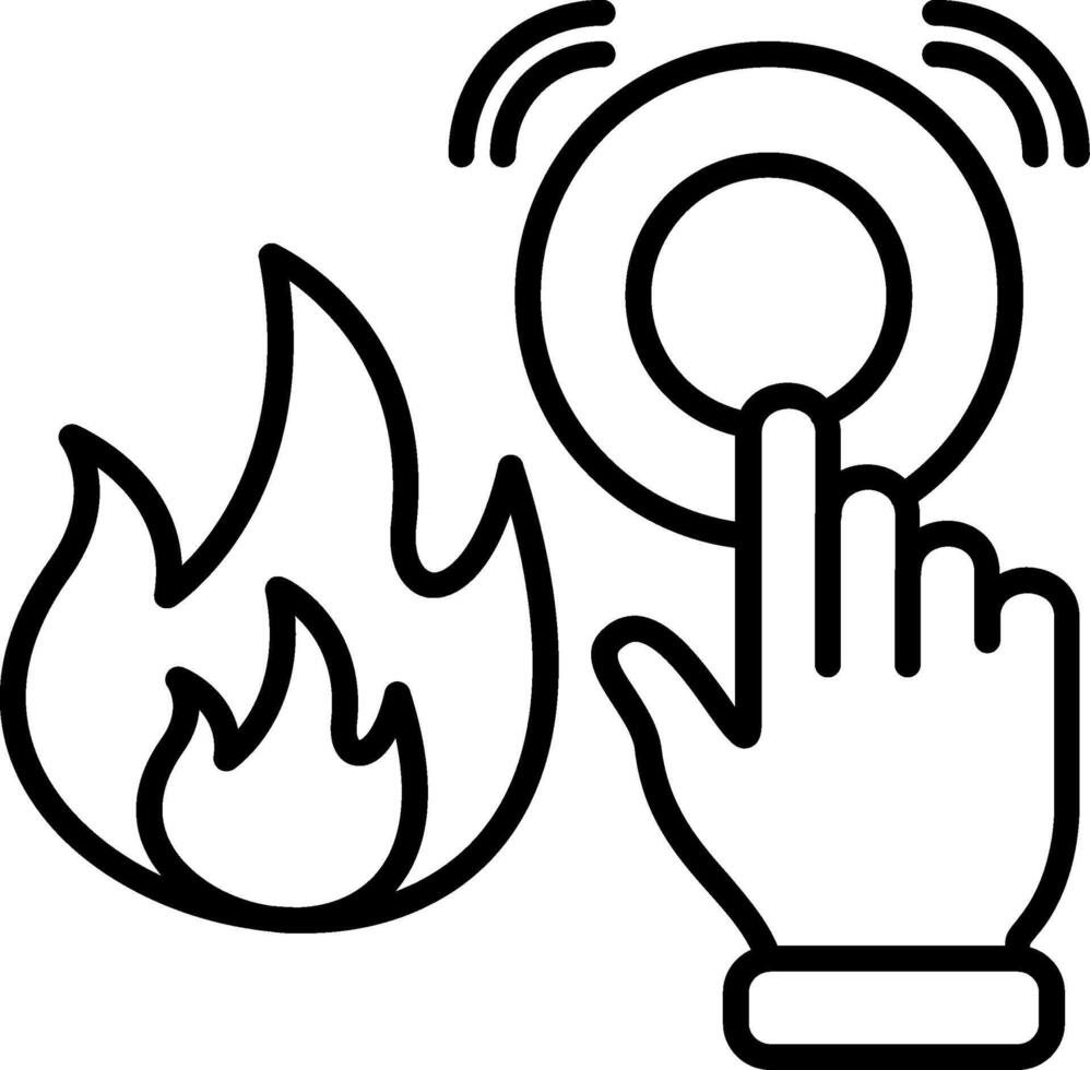 Fire Alarm Line Icon vector