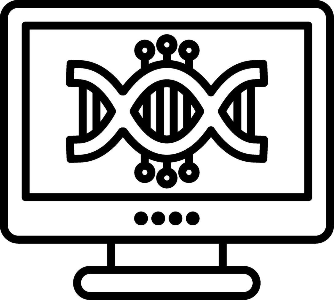 Dna Line Icon vector