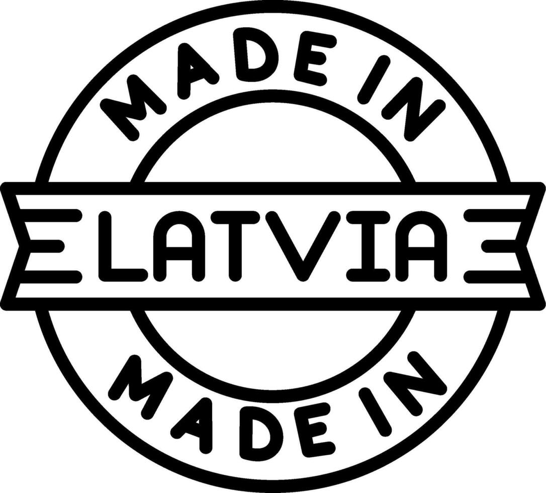 Made In Latvia Line Icon vector