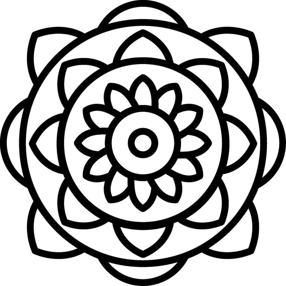 Mandala Line Icon vector