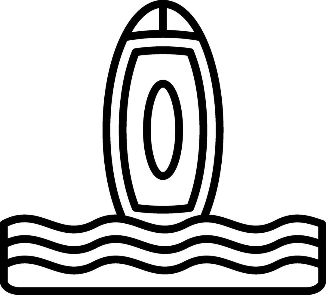 Surfboard Line Icon vector
