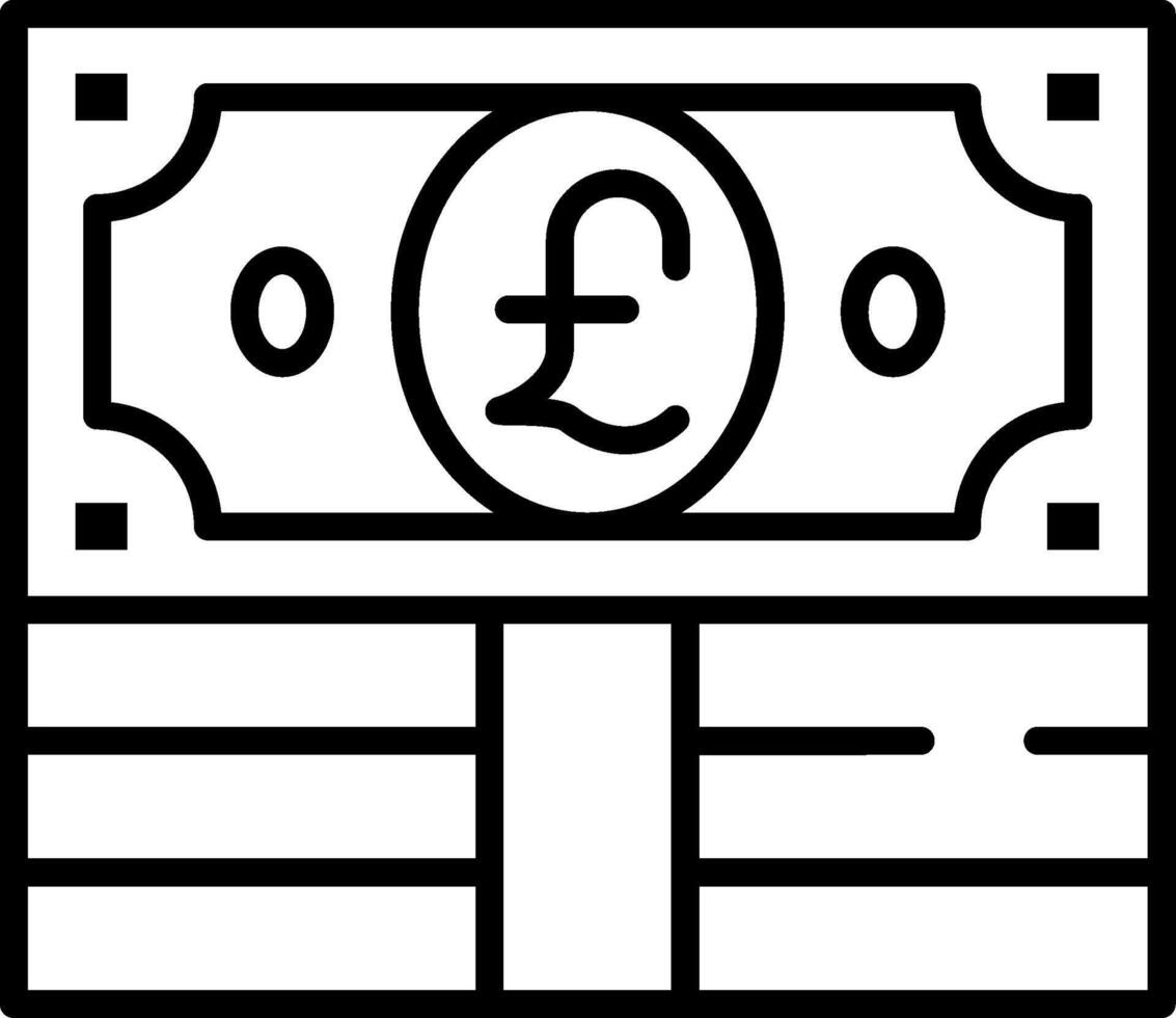 Pound Line Icon vector