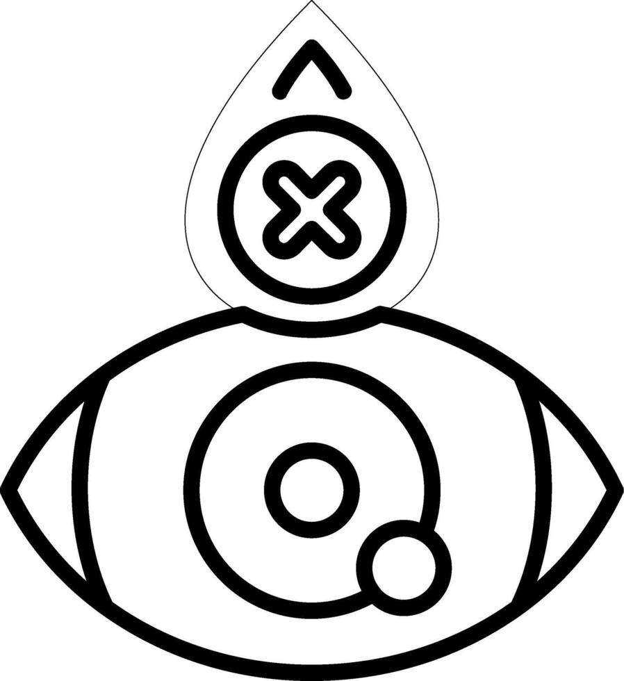 Avoid Eye Contact Line Icon vector