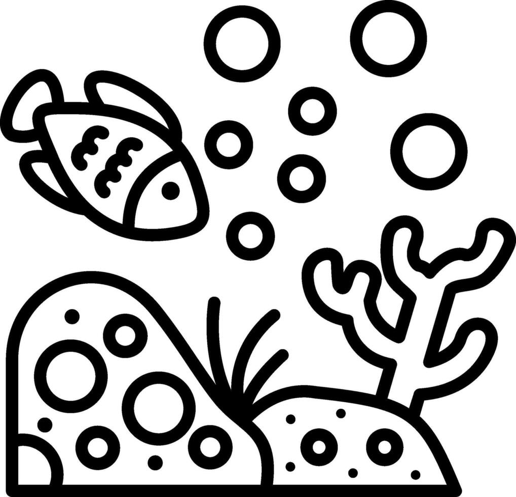 Fish Line Icon vector