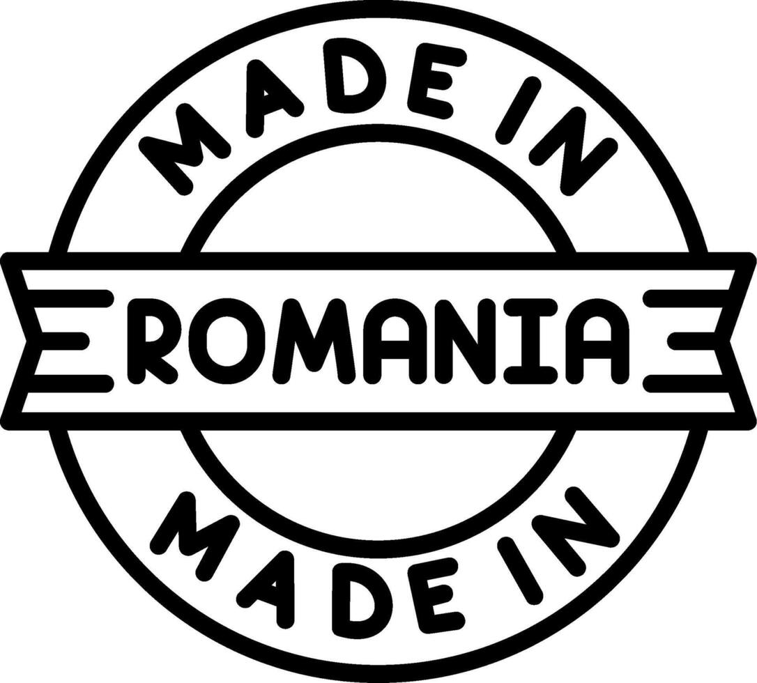 Made In Romania Line Icon vector