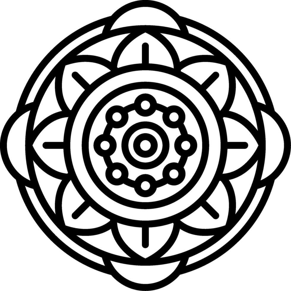 Mandala Line Icon vector