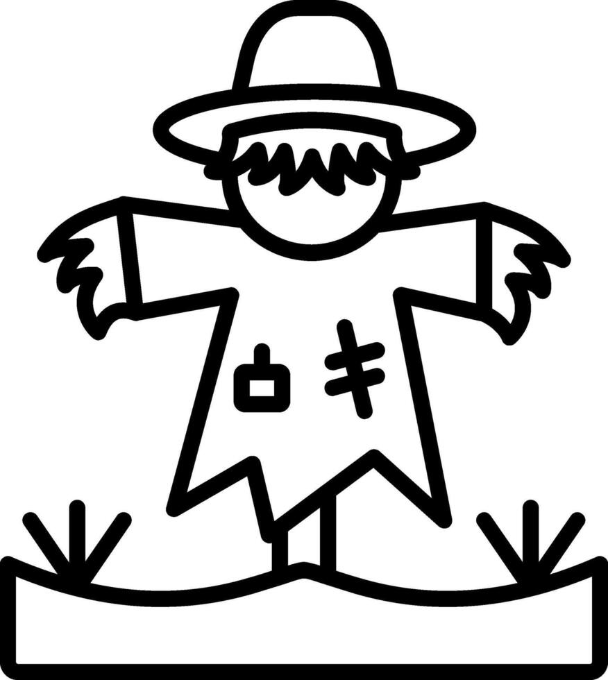 Scarecrow Line Icon vector