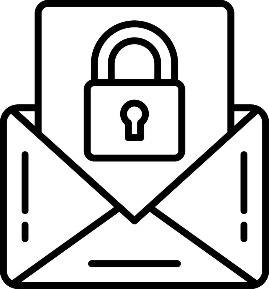 Secure Email Line Icon vector