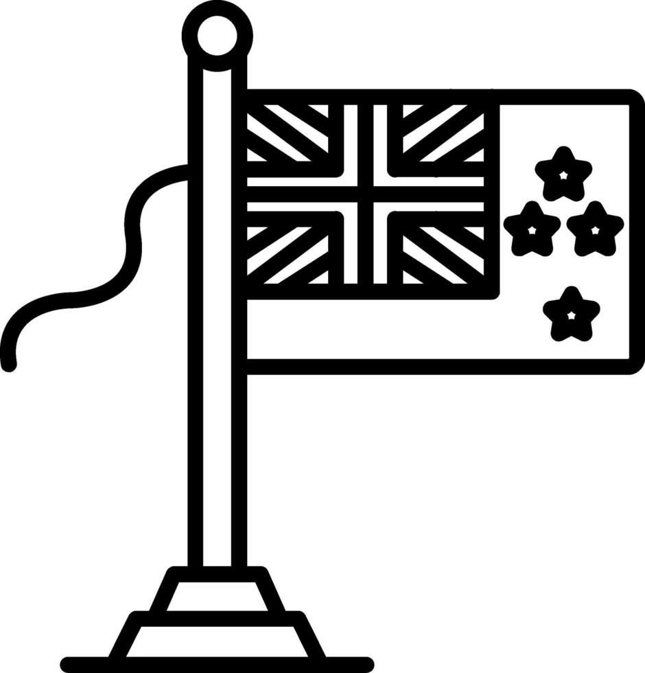 New Zealand Flag Line Icon vector