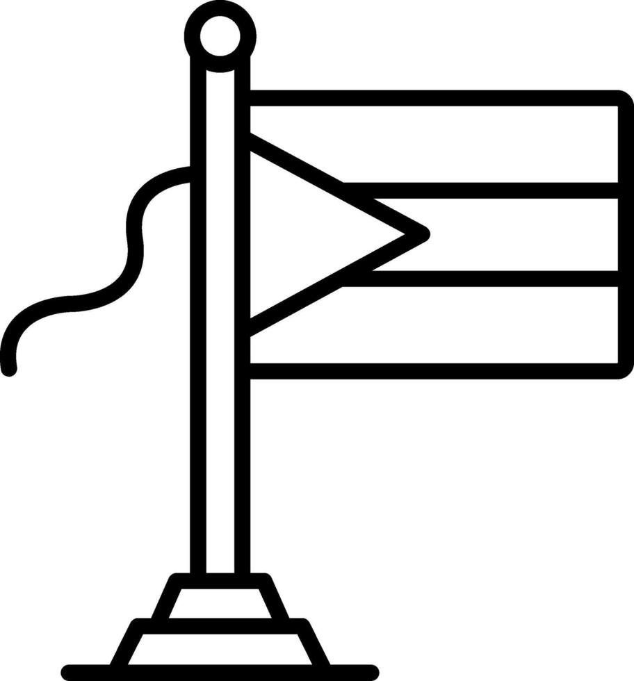 Palestine Flag Line Icon vector