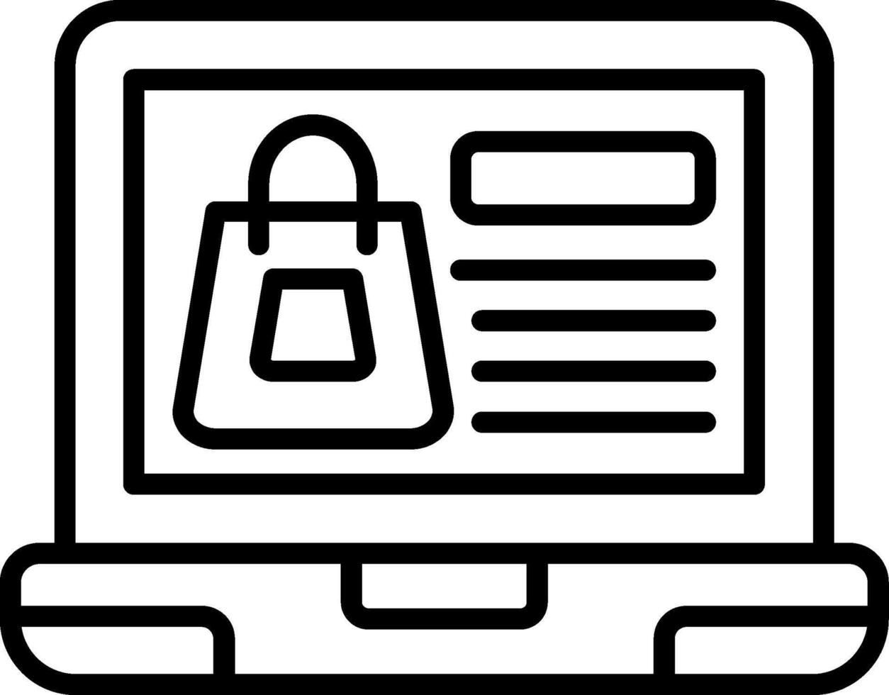 Online Shopping Line Icon vector