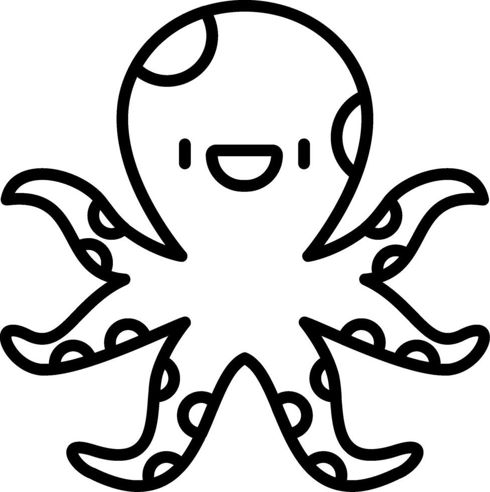 Octopus Line Icon vector