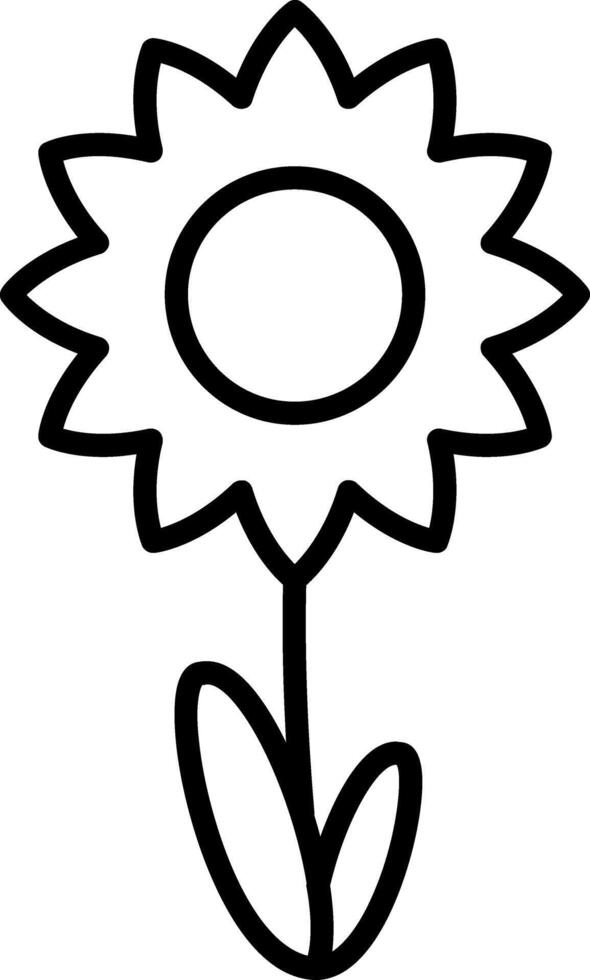 Peony Line Icon vector