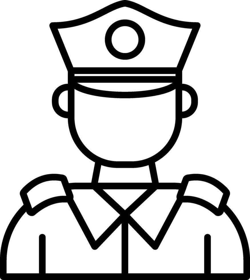 Captain Line Icon vector