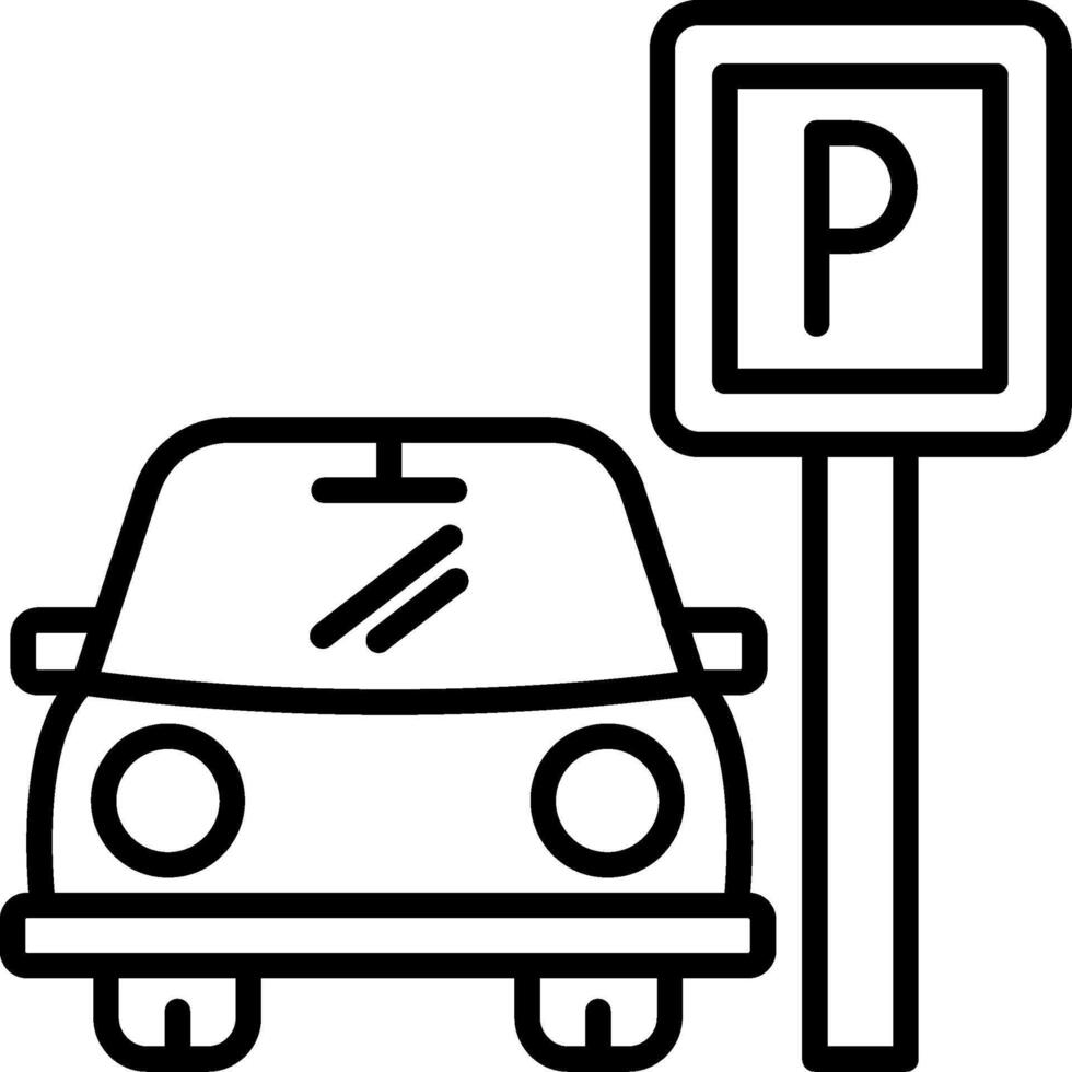 Car Parking Line Icon vector