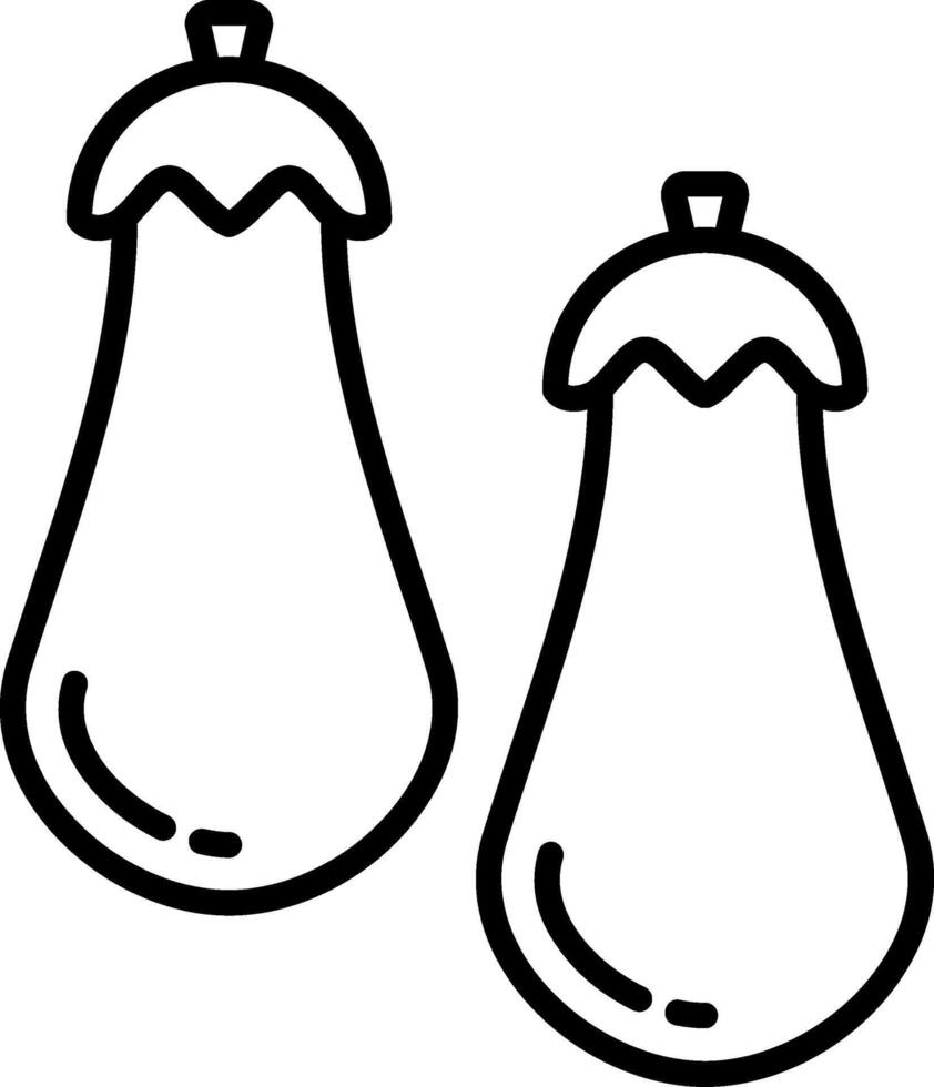 Eggplant Line Icon vector