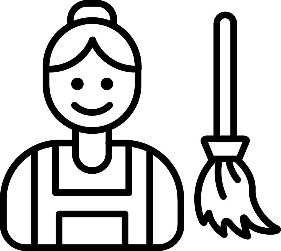 Maid Line Icon vector