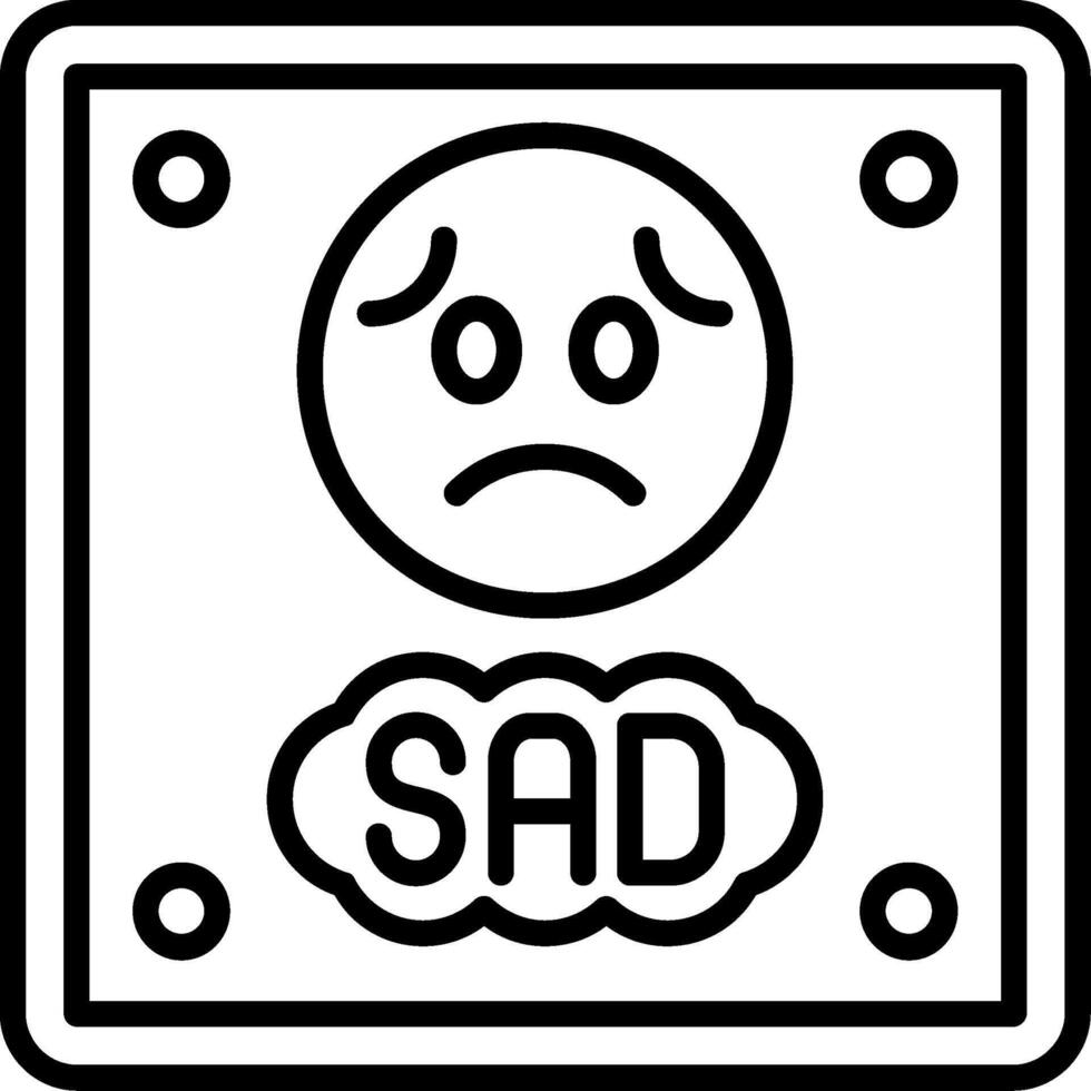Sad Line Icon vector