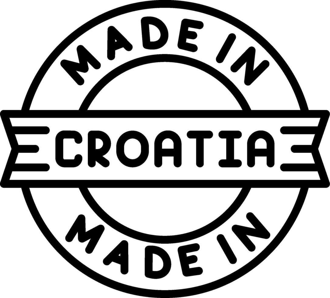 Made In Croatia Line Icon vector
