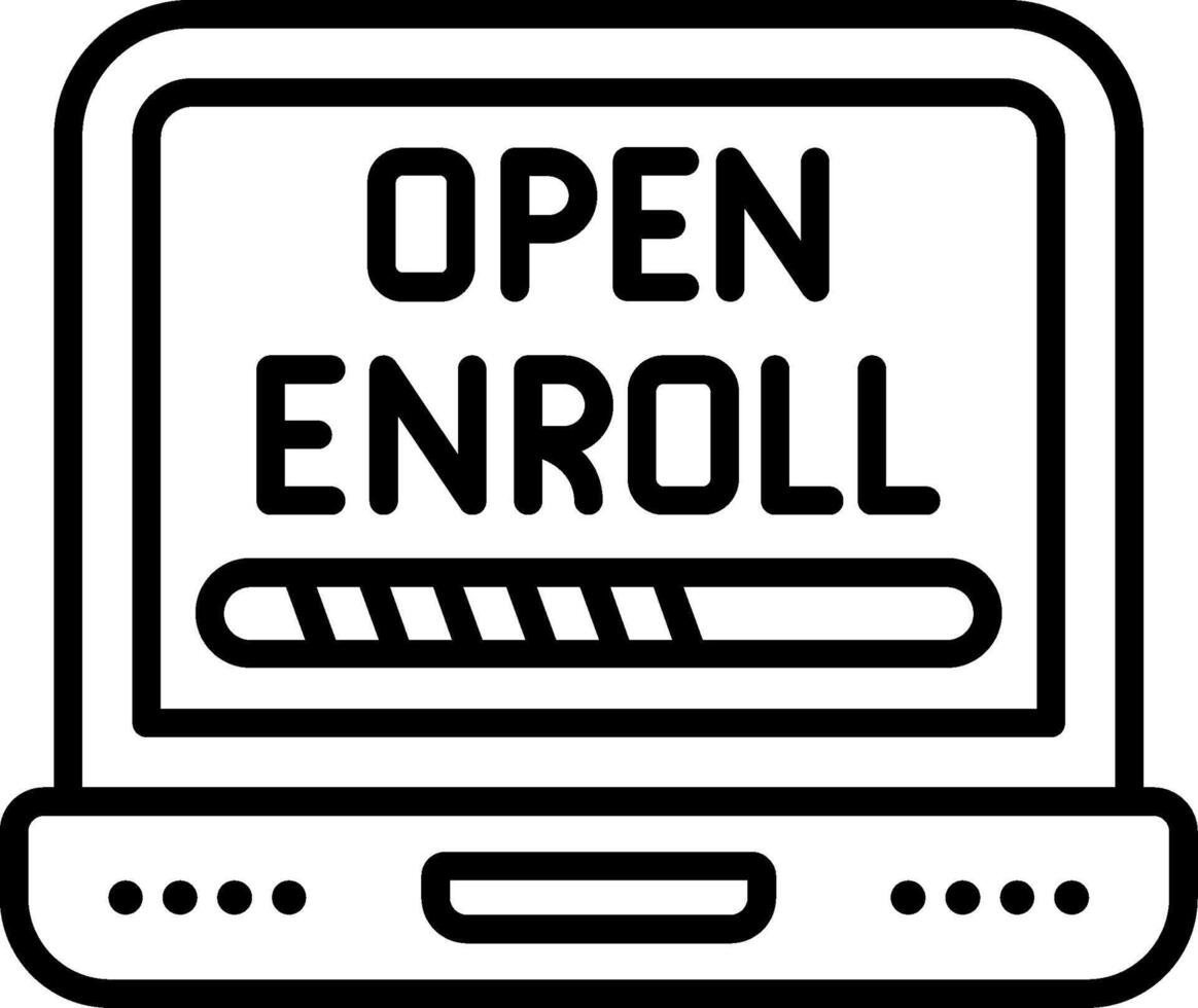 Open Enrollment Line Icon vector