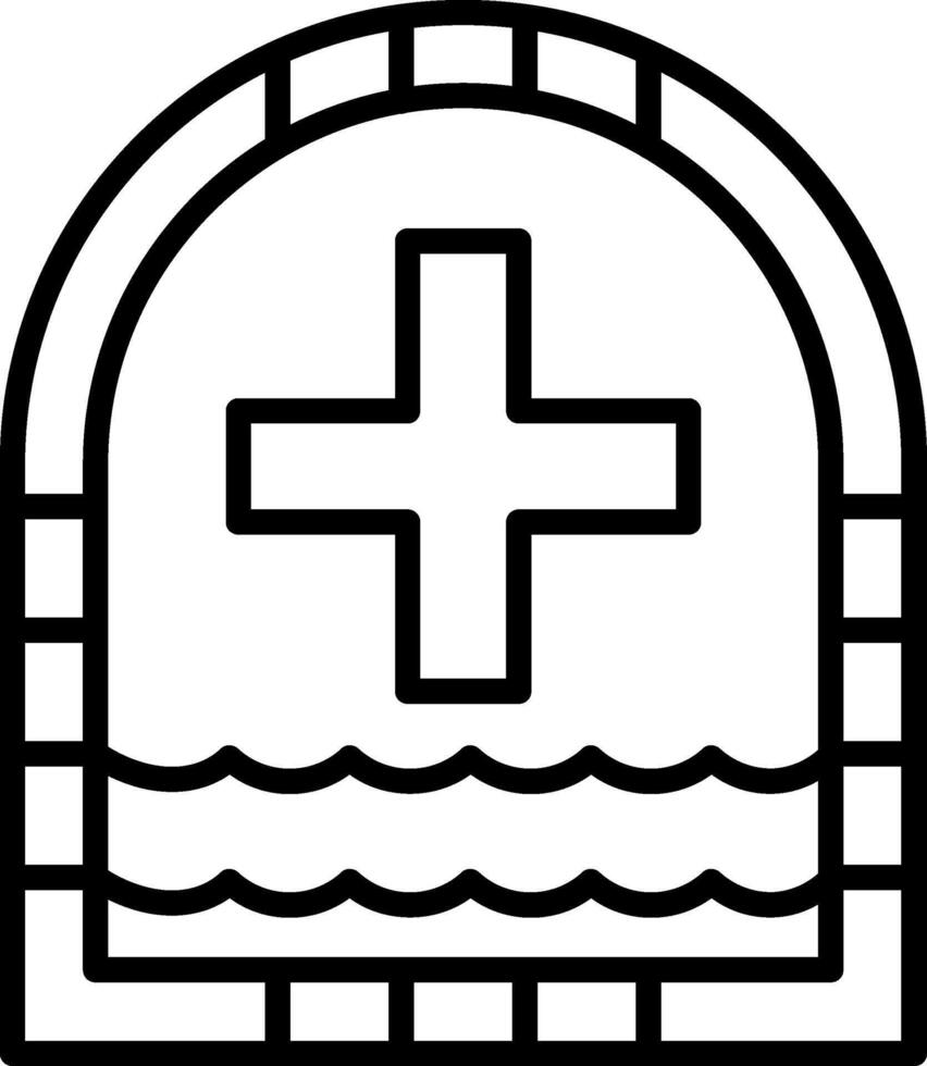 Stained Glass Window Line Icon vector