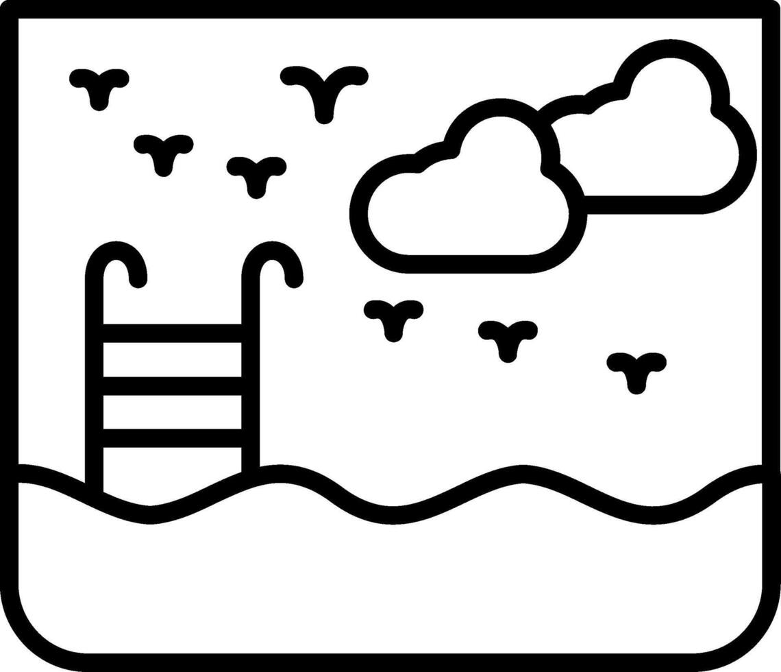 Swimming Pool Line Icon vector