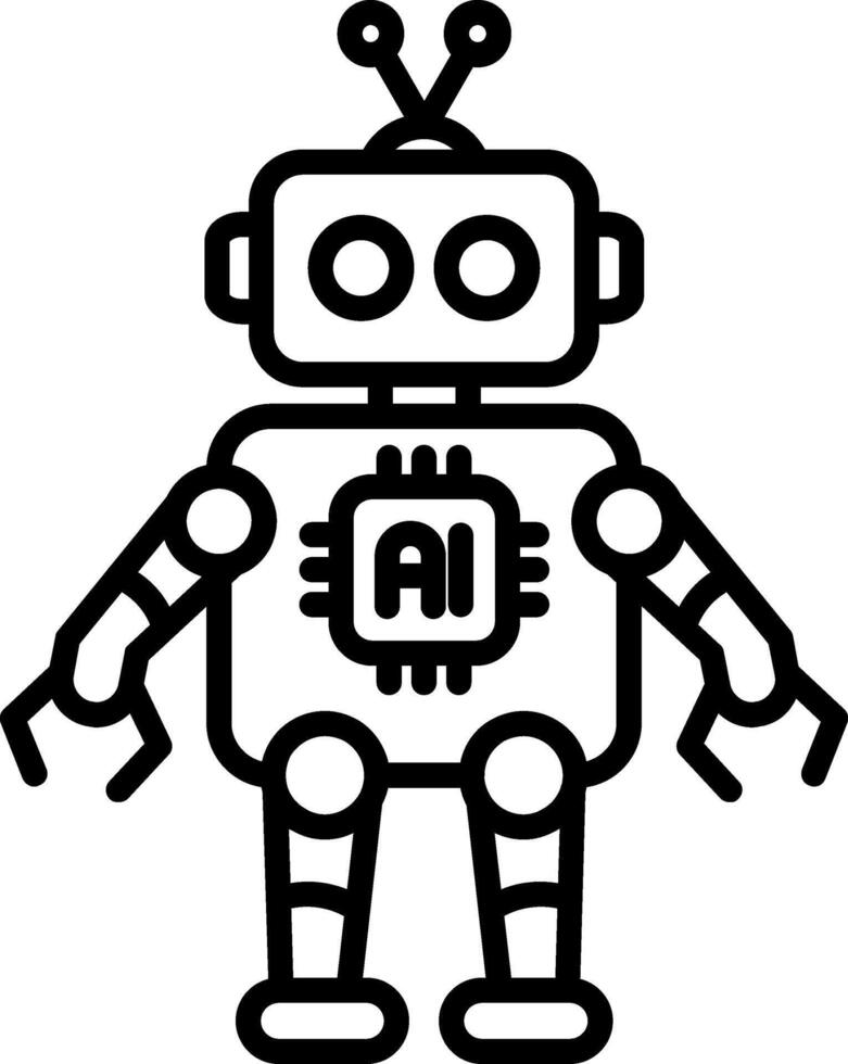 Robot Line Icon vector