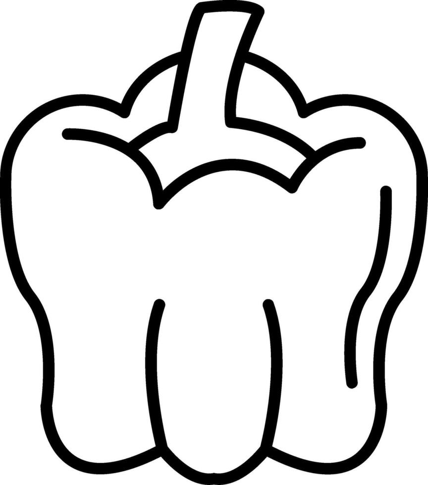 Bell Pepper Line Icon vector