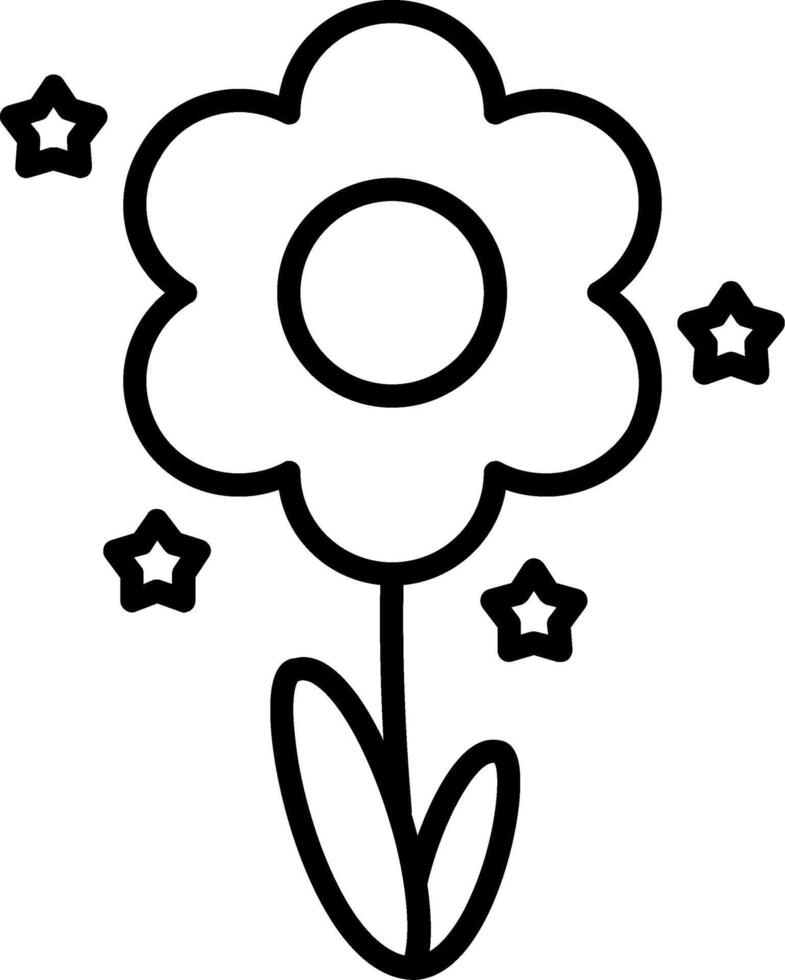 Peony Line Icon vector