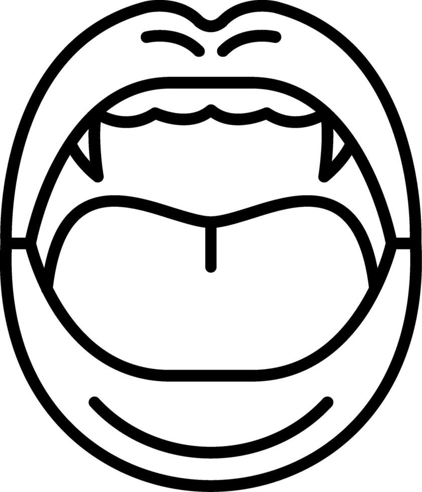 Mouth Line Icon vector