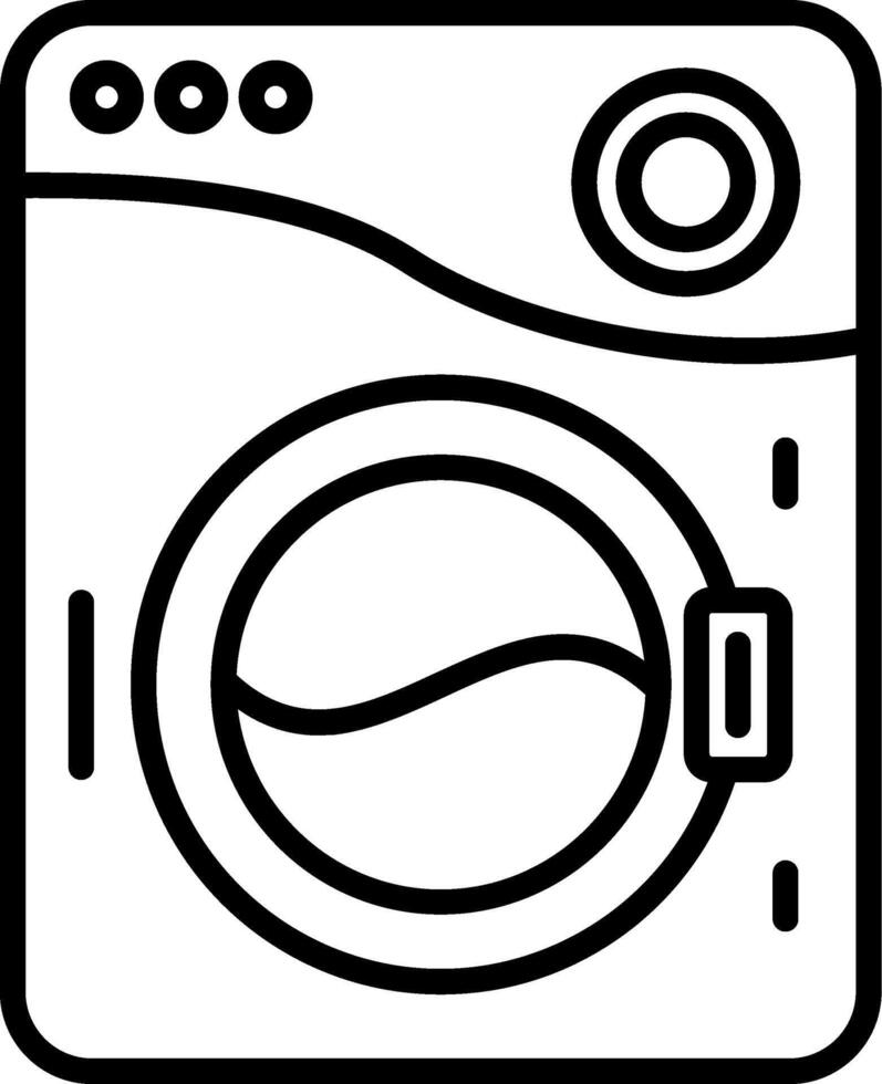 Washing Machine Line Icon vector