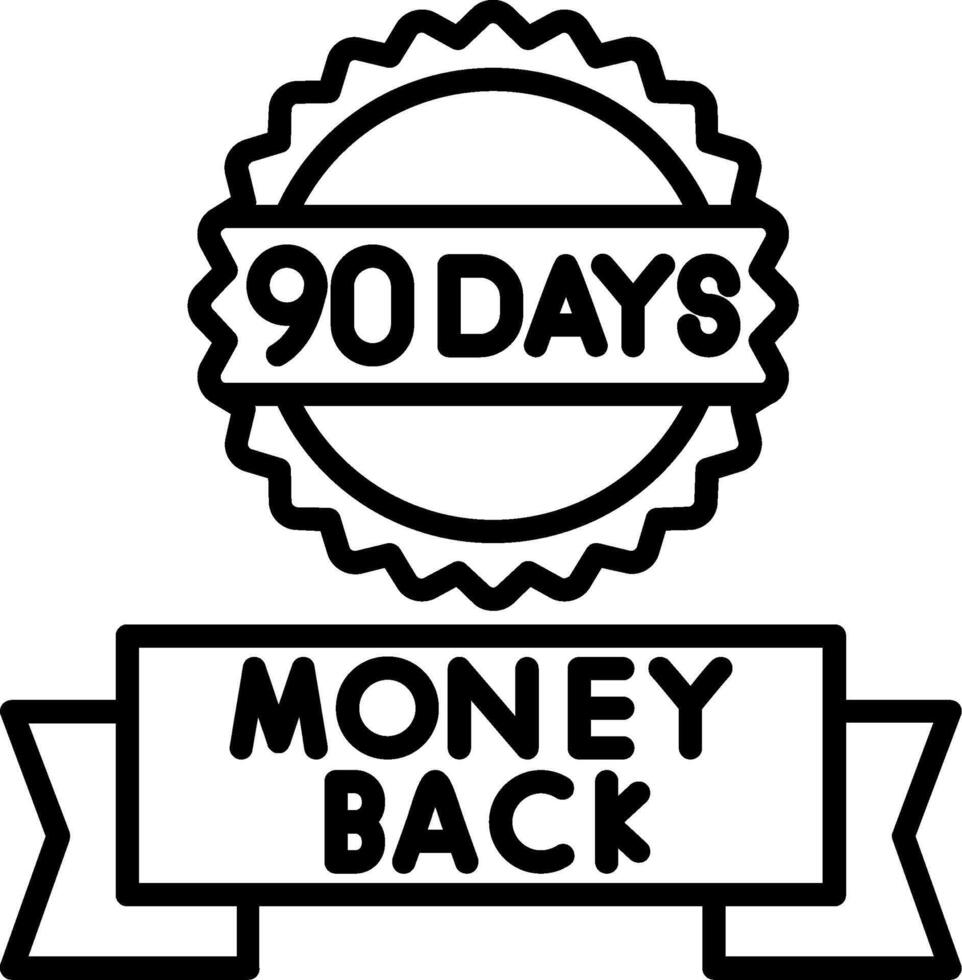 Money Back Guarantee Line Icon vector
