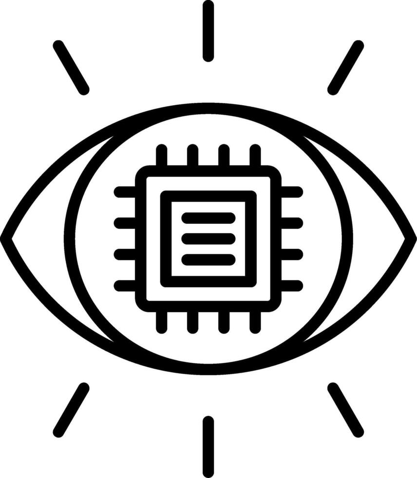 Machine Vision Line Icon vector