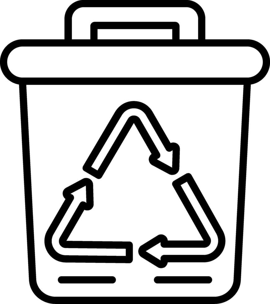 Trash Bin Line Icon vector