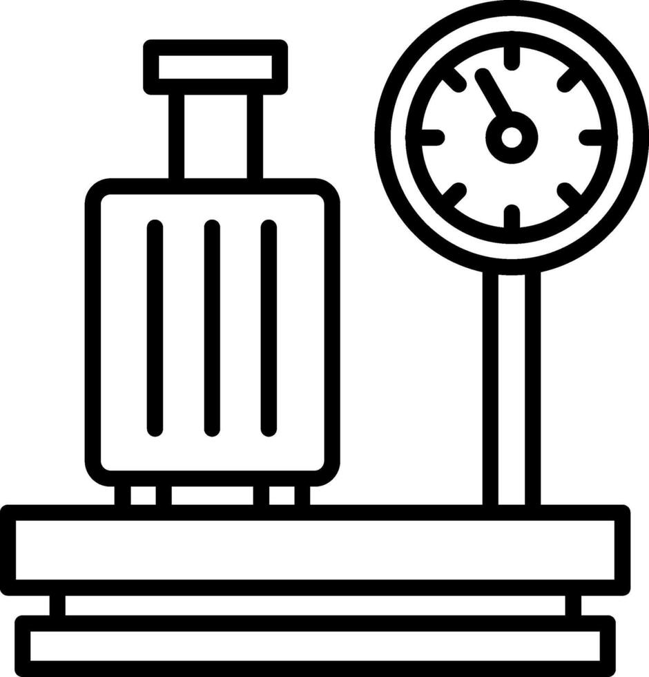 Luggae Scale Line Icon vector