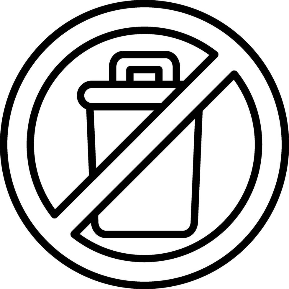 Trash Bin Line Icon vector