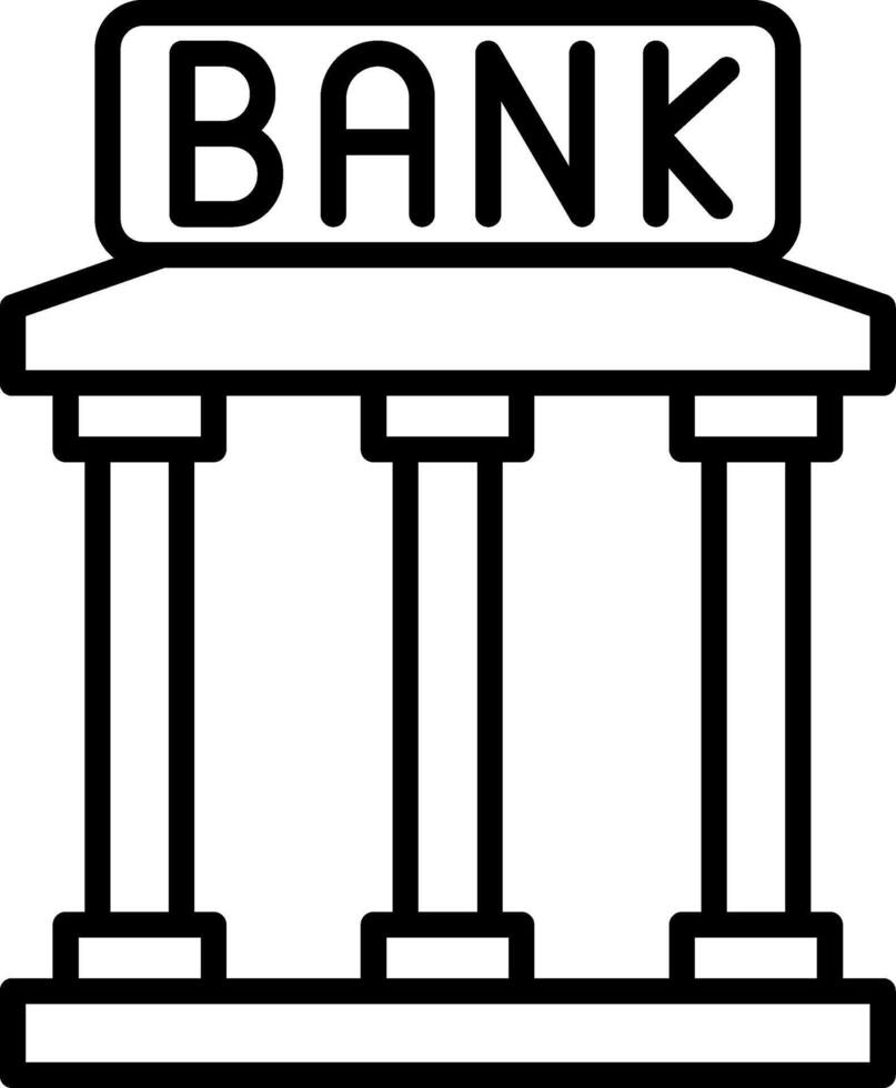 Bank Line Icon vector