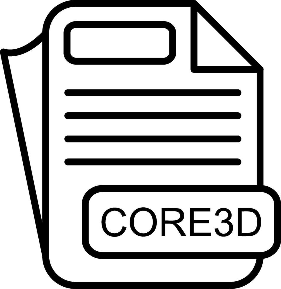 CORE3D File Format Line Icon vector