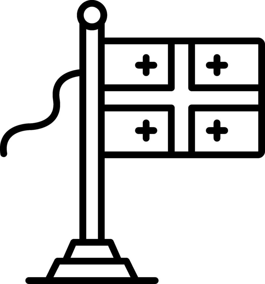 Georgia Flag Line Icon vector