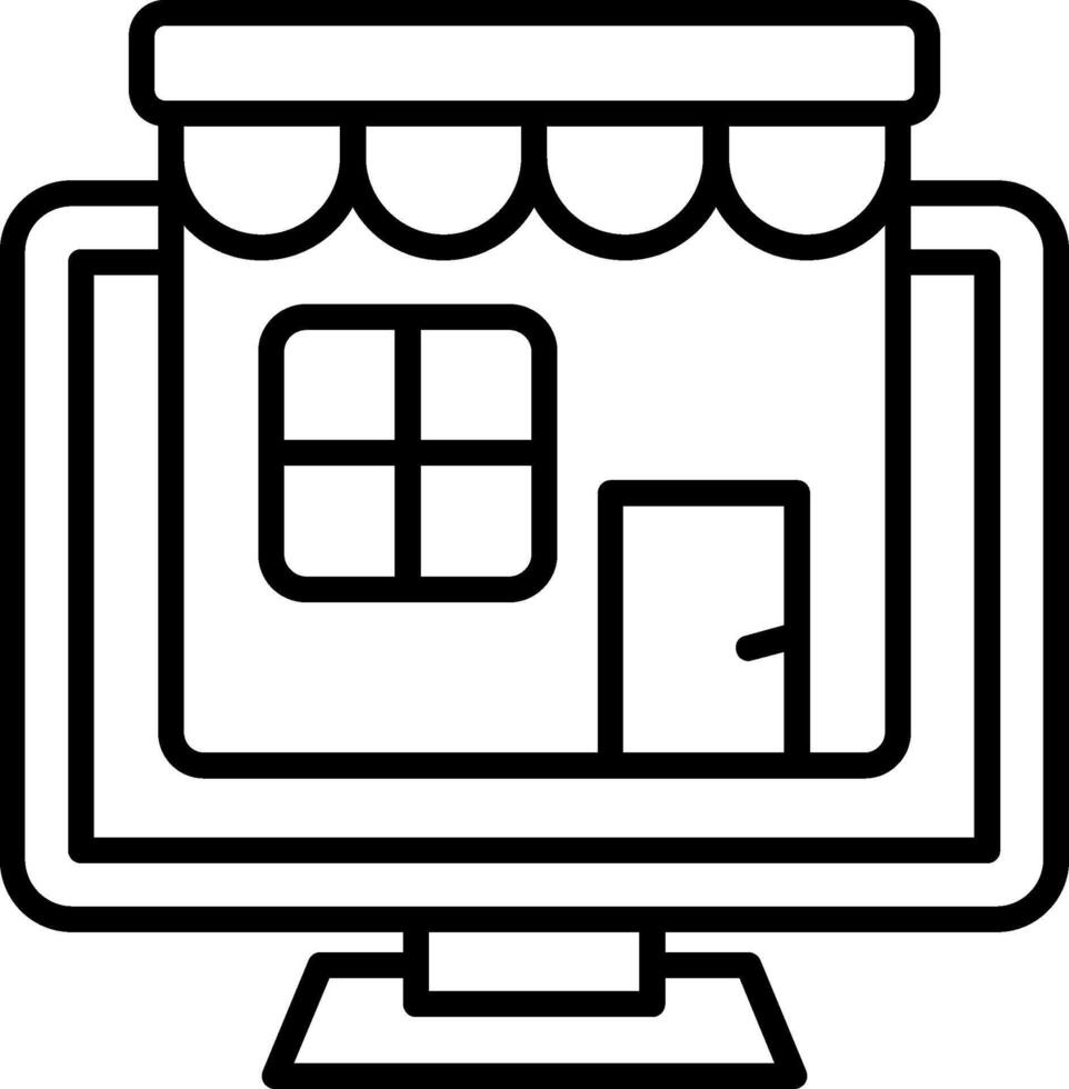 Online Store Line Icon vector