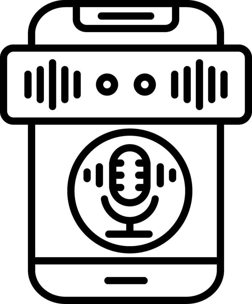 Recording Line Icon vector