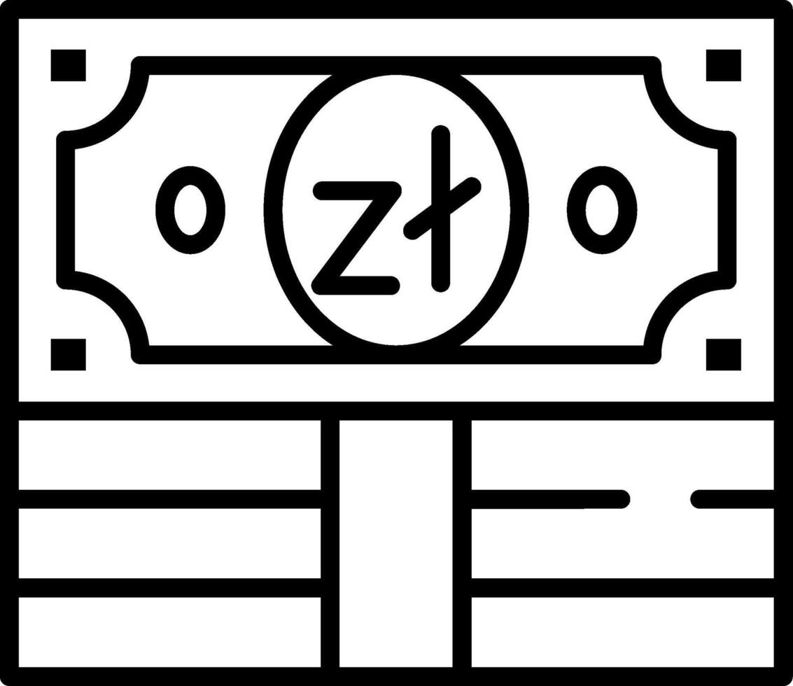 Zloty Line Icon vector