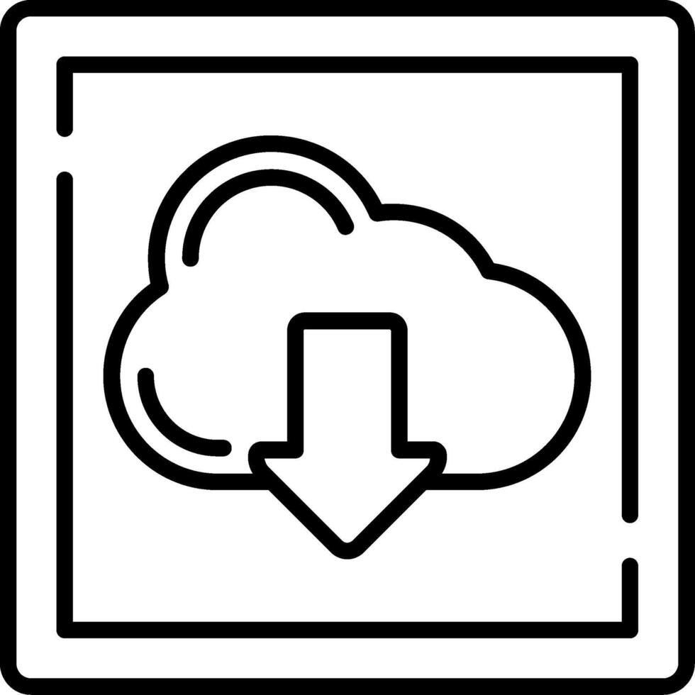 Cloud Download Line Icon vector