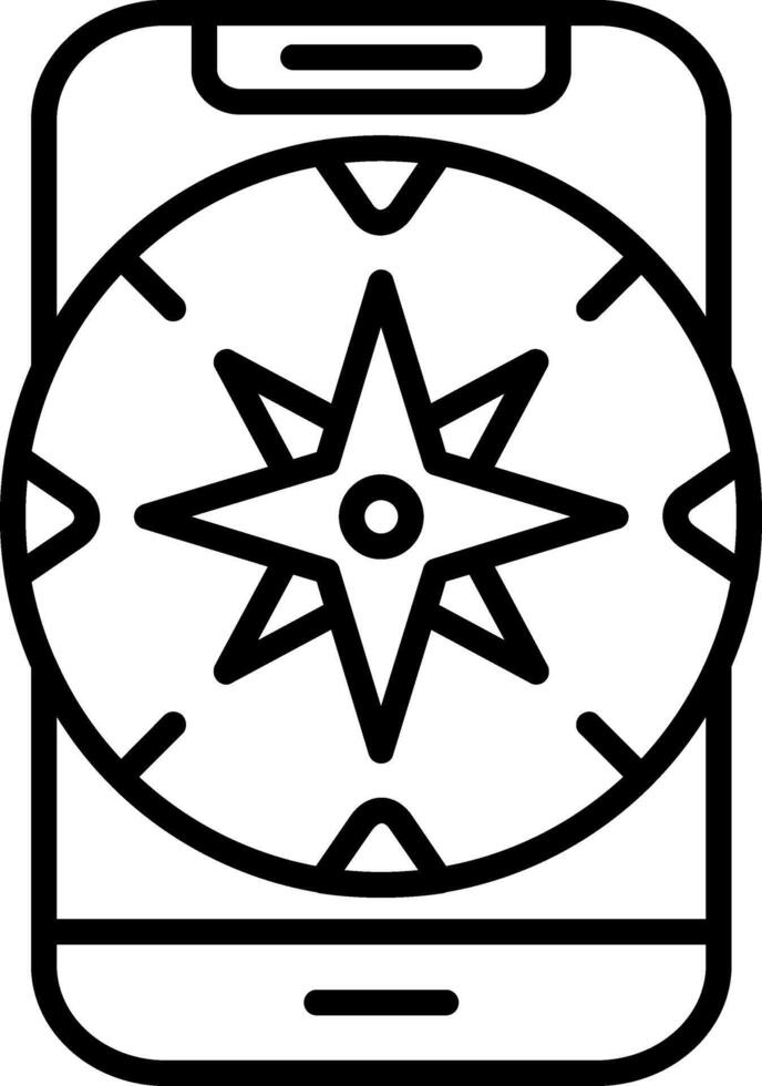 Compass Line Icon vector