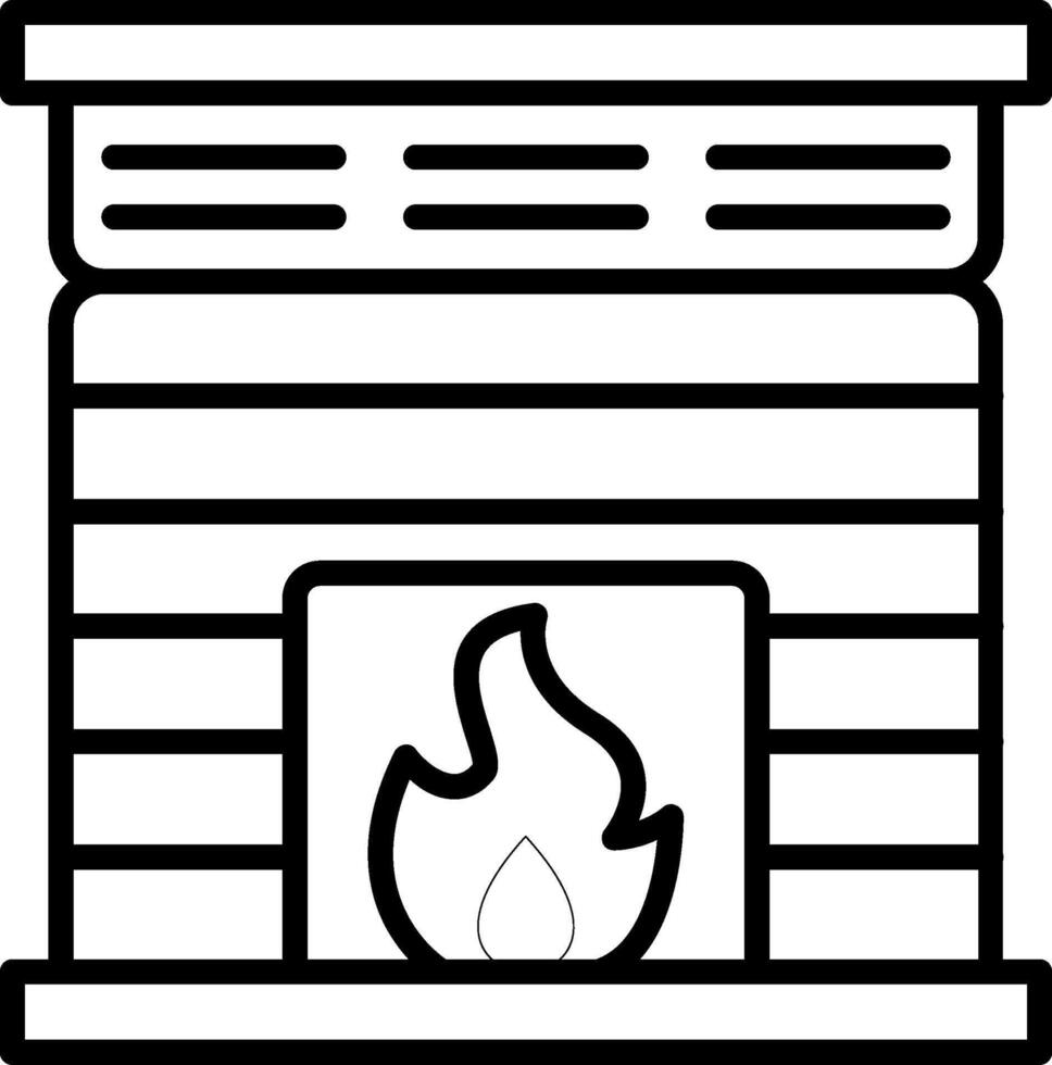 Fireplace Line Icon vector
