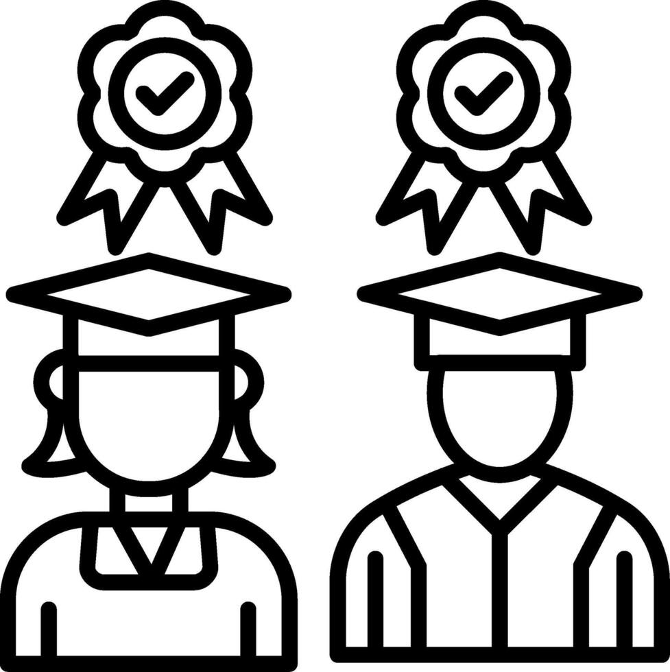 Graduate Line Icon vector